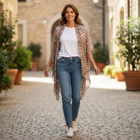 Lavello Accents Convertible Vest OS Animal Print - Picture 1 of 6